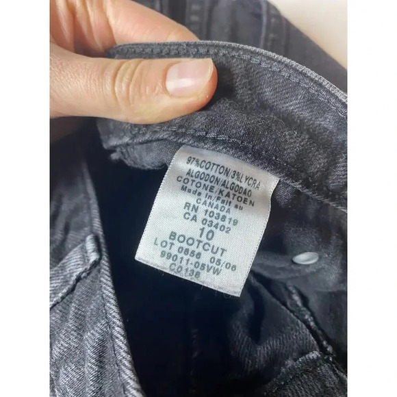 Harley Davidson Womens Black Distressed Denim American Bootcut Jeans Size 10 - Picture 5 of 9